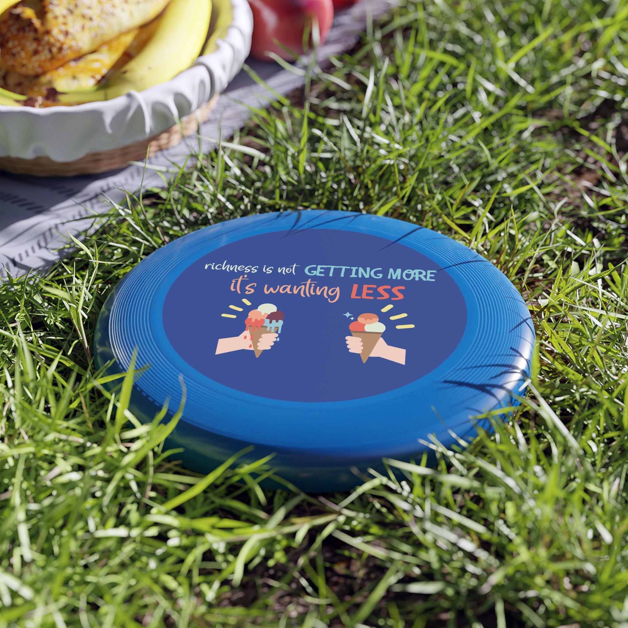 Frisbee — “Richness Is Not Getting More, It’s Wanting Less” Inspirational Flying Disc