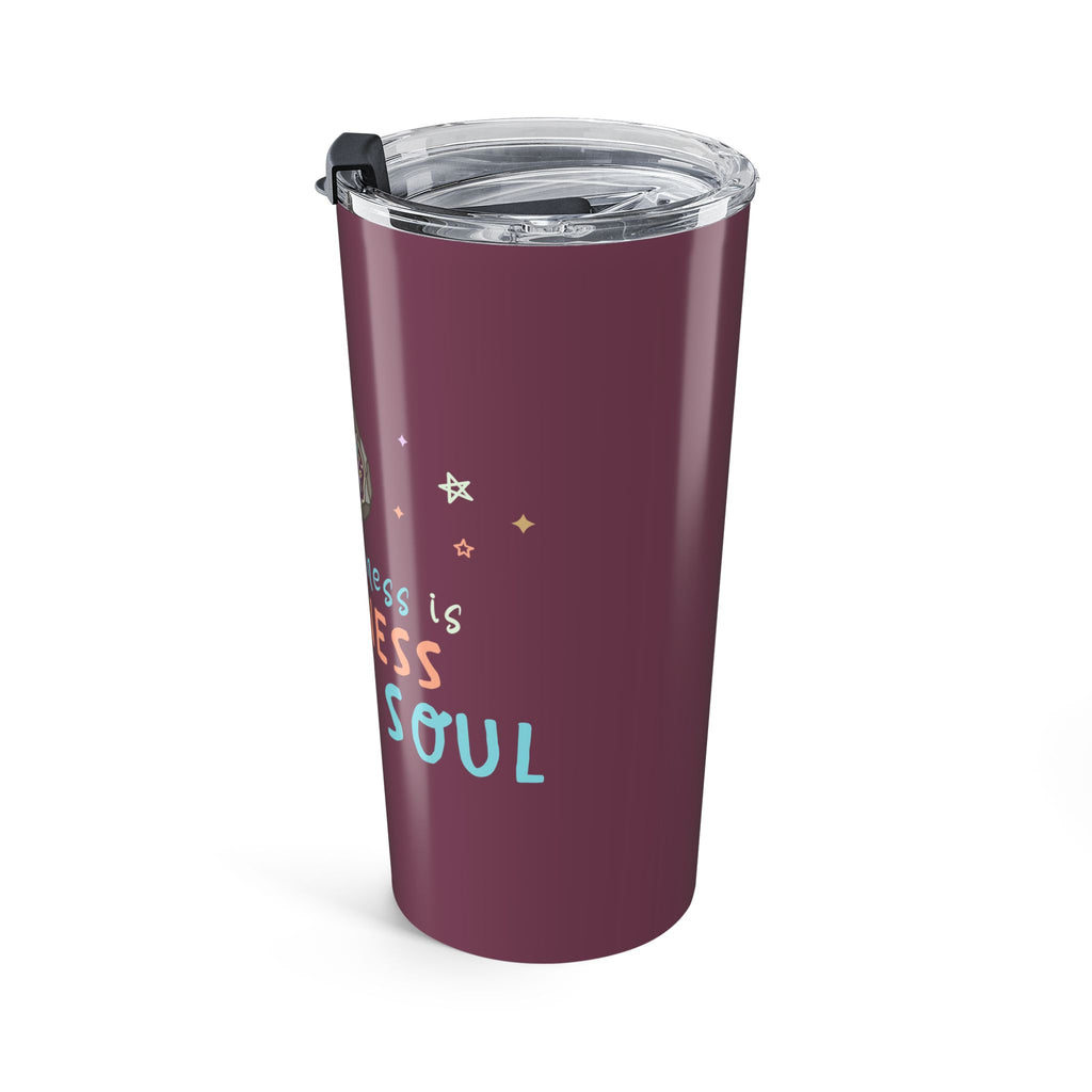 20oz Inspirational Tumbler – “True Richness Is the Soul” Coral Travel Cup