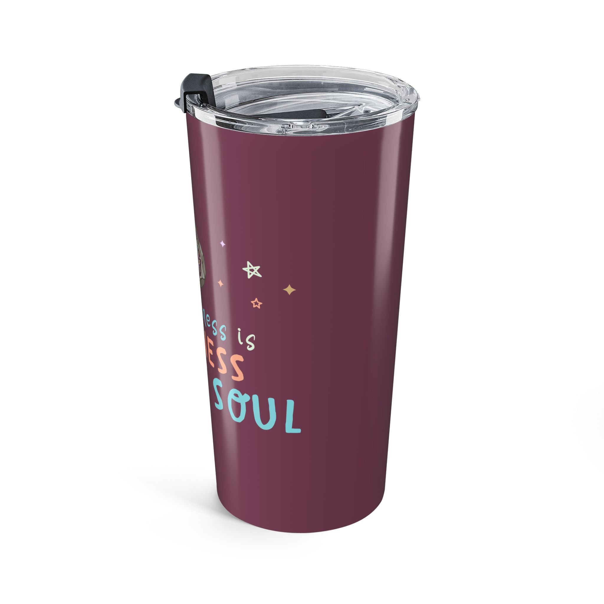 20oz Inspirational Tumbler – “True Richness Is the Soul” Coral Travel Cup