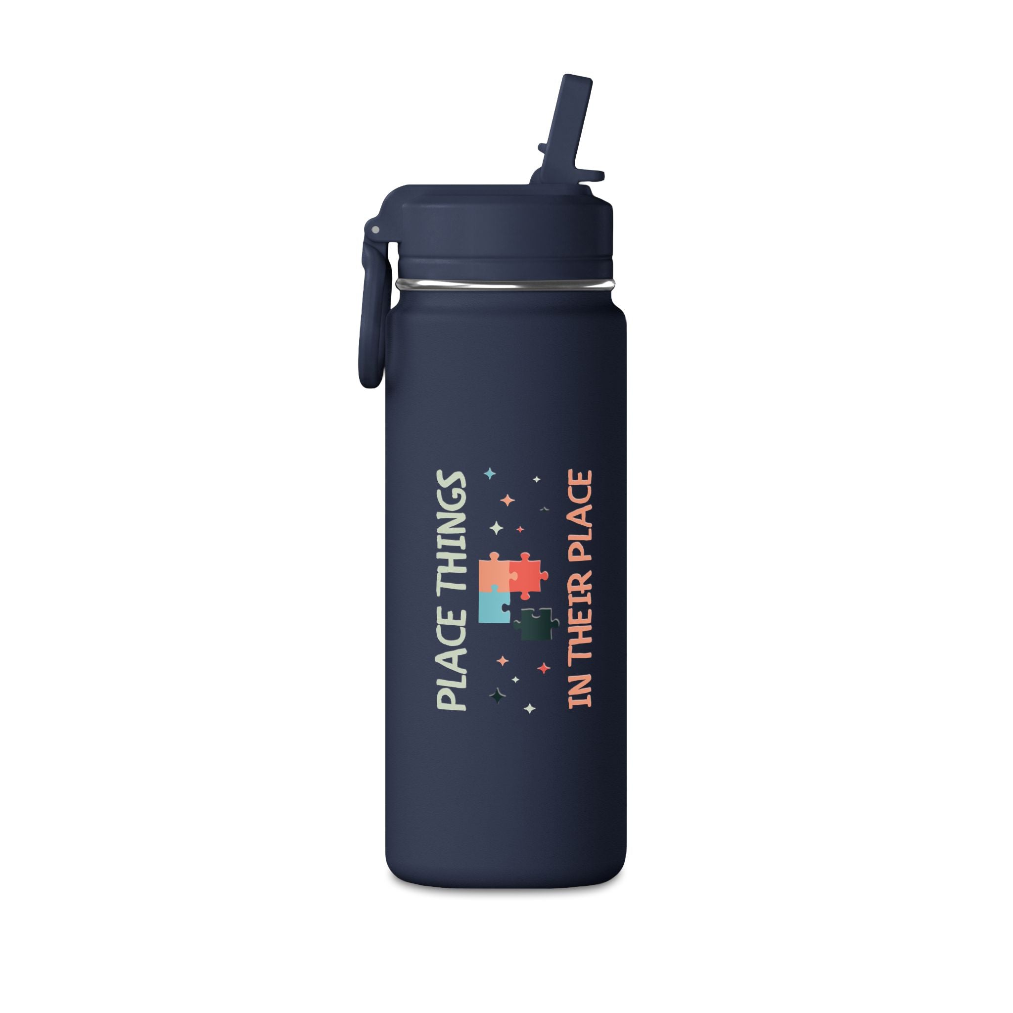 Puzzle Water Bottle — 'Place Things In Their Place' 20oz Mini Bottle