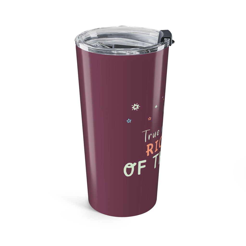 20oz Inspirational Tumbler – “True Richness Is the Soul” Coral Travel Cup
