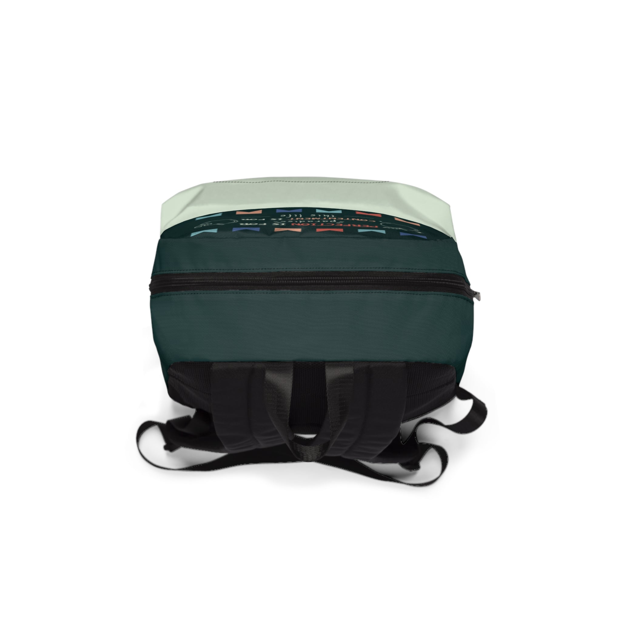 Inspirational Quote Backpack — "Perfection is for Paradise, Contentment is for This Life"