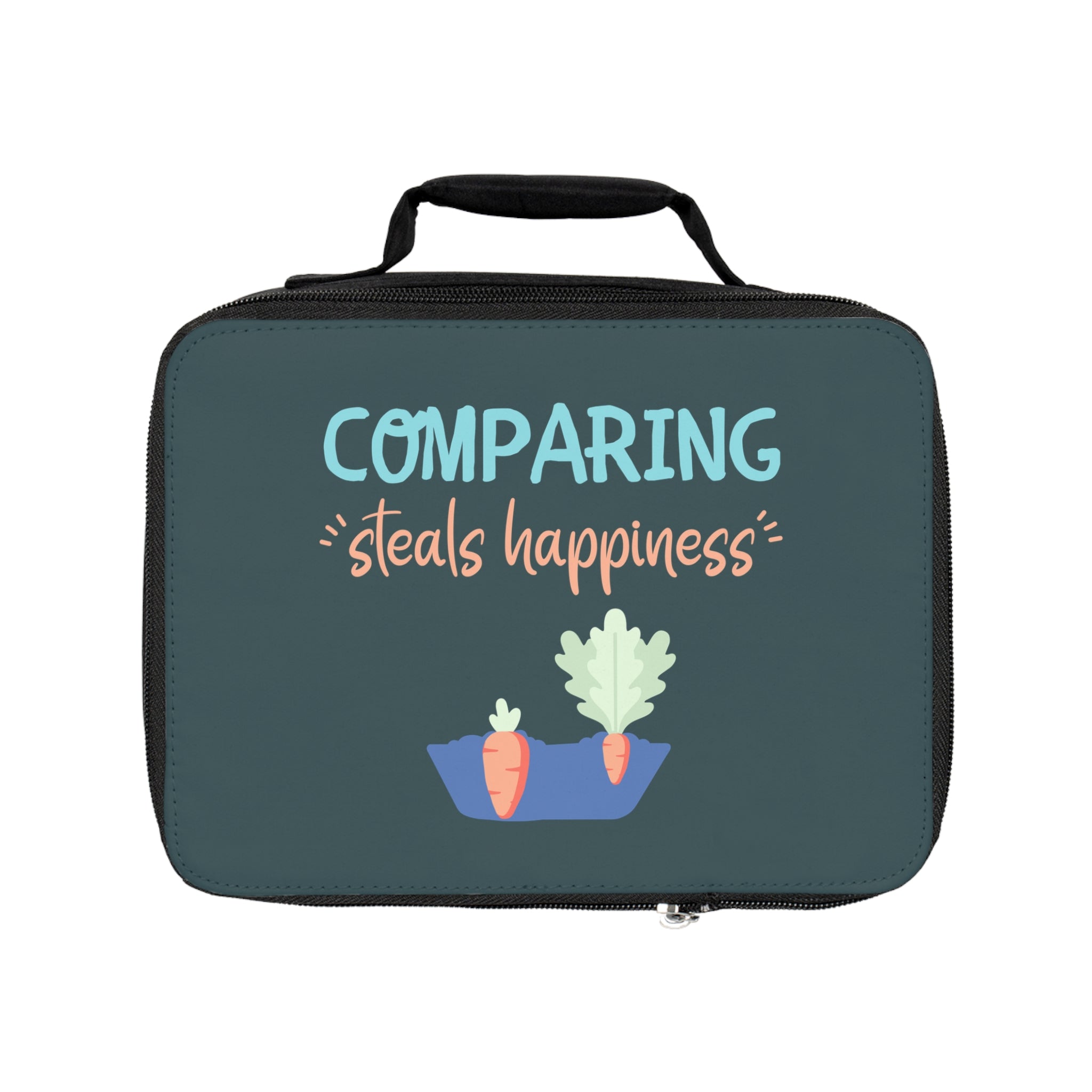 Lunch Bag – "Comparing Steals Happiness" Inspirational Kids Bento Lunch Tote