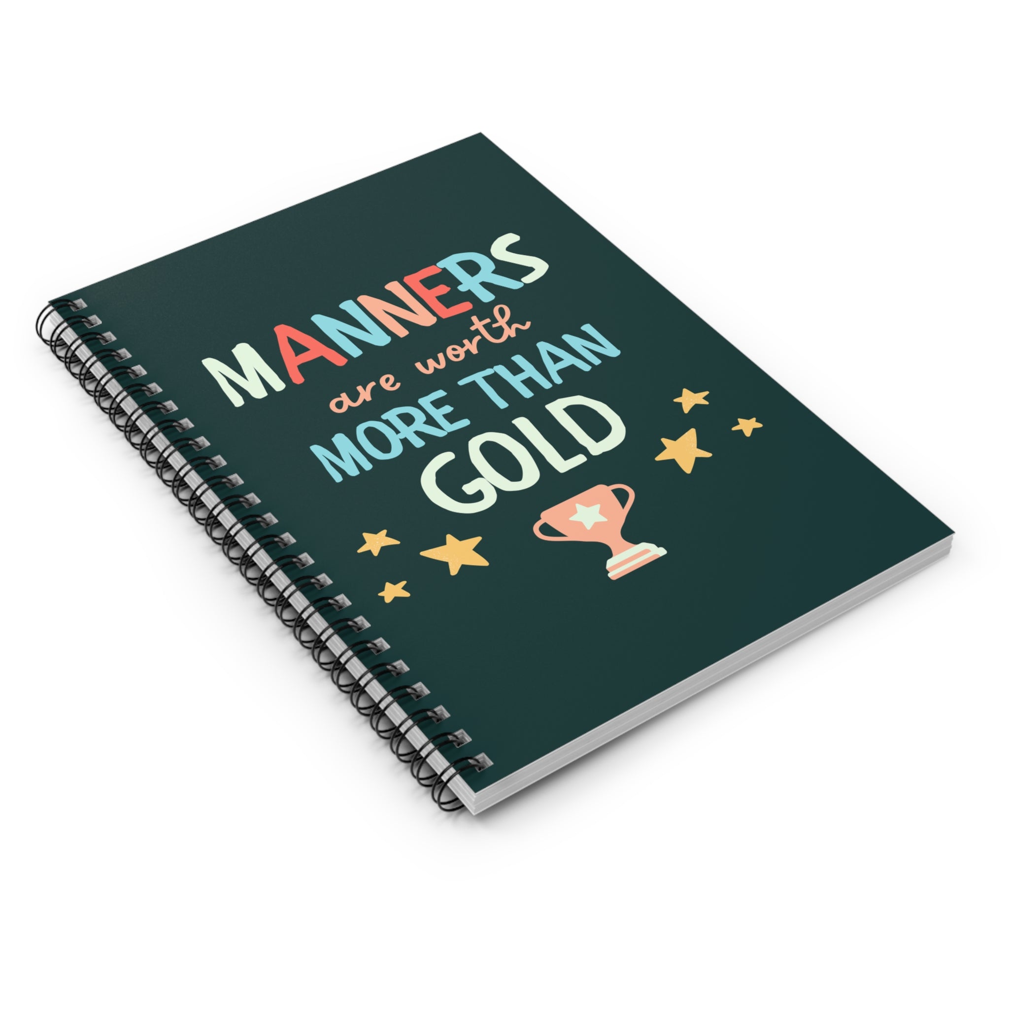 Spiral Notebook — "Manners Are Worth More Than Gold" Ruled Journal (Inspirational Kids Gift)
